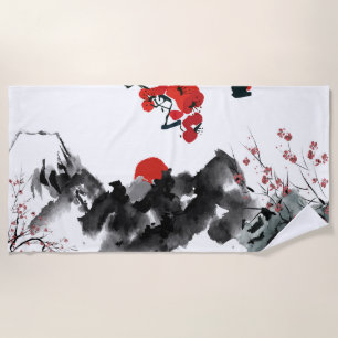Serviette De Plage Paysage japonais Beach Towel