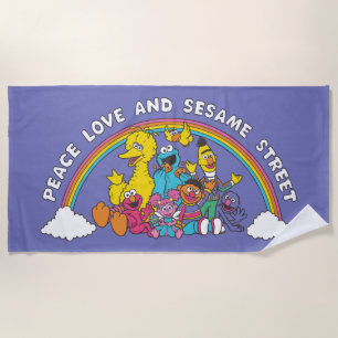 Serviette De Plage Peace, Love and Sesame Street