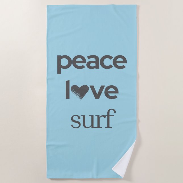 Serviette De Plage Peace Love Surf - Coastal Blue Ocean Life Pool (Devant)