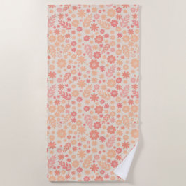 Serviette De Plage Peach Airy Fleur sauvage Meadow Motif