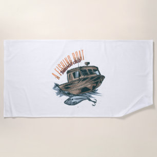 Serviette De Plage Pêche Pêche Bateau Pêche