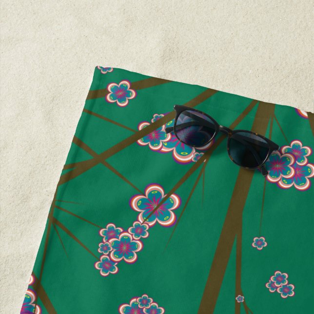 Serviette De Plage Peculiar Branches Beach Towne (En situation)