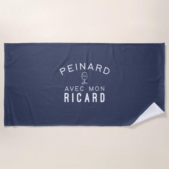 Serviette de plage - Peinard avec mon Ricard ! (Devant)