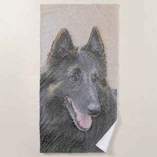 Serviette De Plage Peinture belge Tervuren - Cute Original Chien Art