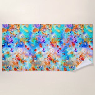 Serviette De Plage Peinture de peinture arc-en-ciel de couleur vive A