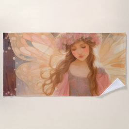Serviette De Plage Peinture Imaginaire Fée Rose Cute