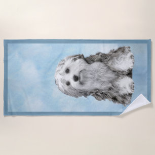 Serviette De Plage Peinture Lowchen - Cute Original Chien Art