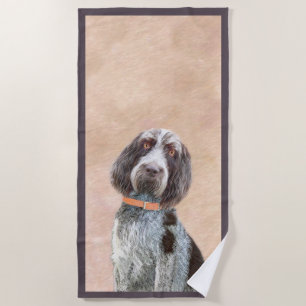 Serviette De Plage Peinture Spinone Italiano - Belle Art Original Chi