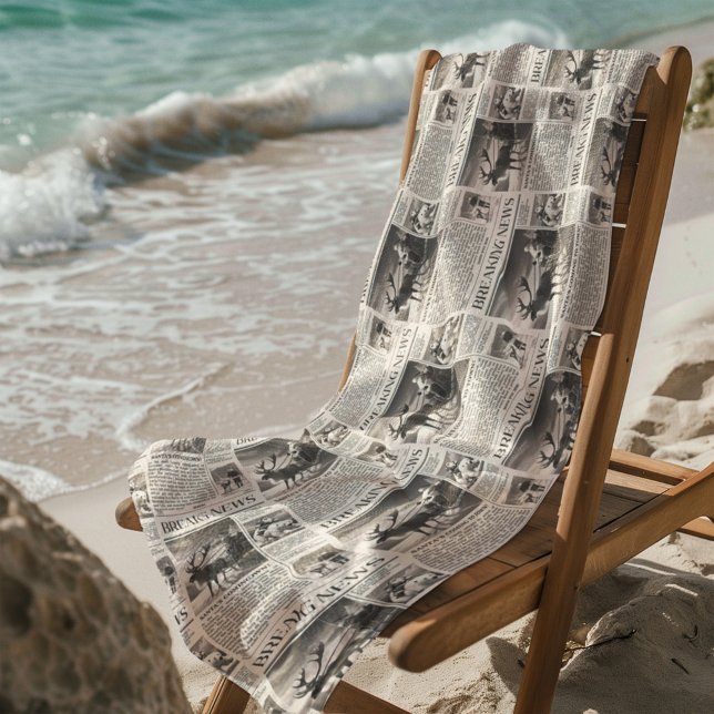 Serviette De Plage Père Noël Bear Breaking News Journal Christmas Dee (Créateur téléchargé)