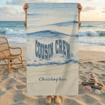 Personalized Cousin Crew Beach Towel 