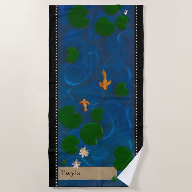Serviette De Plage Personalized Lotus Pond (Devant)