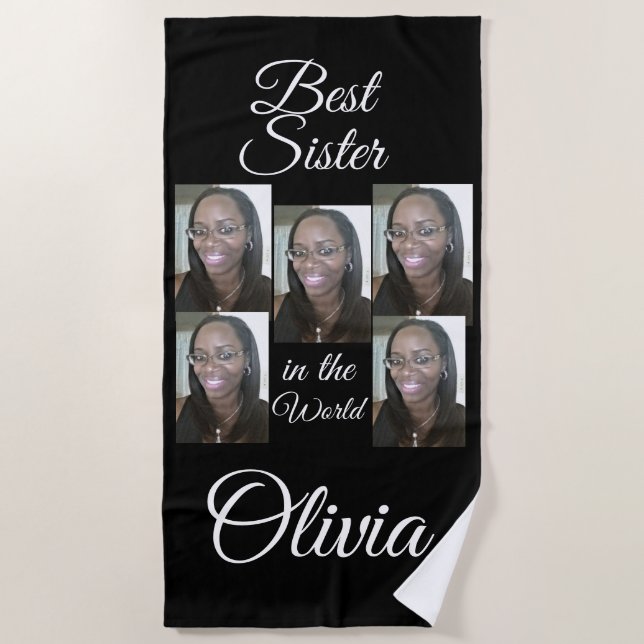 SERVIETTE DE PLAGE PERSONALIZED PHOTO BEACH TOWEL  (Devant)