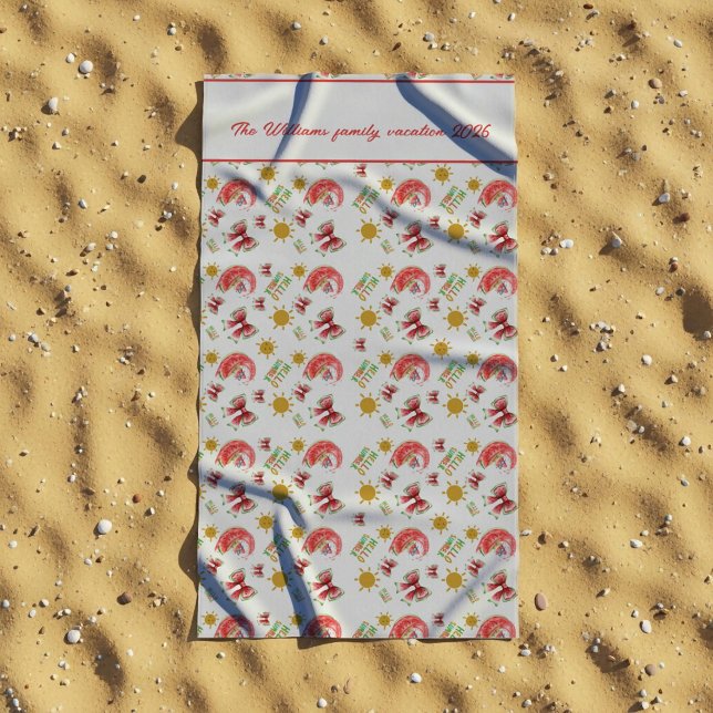 Serviette De Plage Personalized watermelon coquette  (Créateur téléchargé)