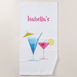 Serviette de plage personnalisable de cocktail