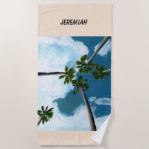Serviette de plage personnalisable des palmiers tr