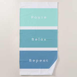 Serviette De Plage Personnalisé 3 mots Message personnalisé Vert bleu