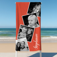Personnalisé 4 Photo Collage Film Strip Coral