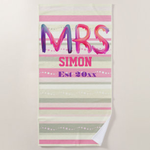 Serviette De Plage Personnalisé - M. et Mme.