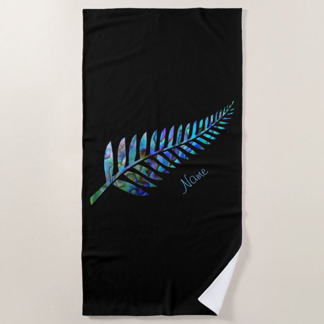 SERVIETTE DE PLAGE PERSONNALISÉ NOUVELLE-ZÉLANDE FERN PAUA (Devant)