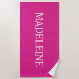 Serviette De Plage Personnalisé rose vif