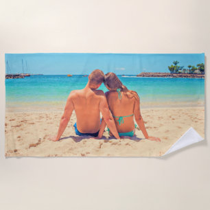 Serviette de plage personnalisée avec votre photo