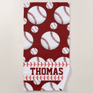 Serviette de plage personnalisée de baseball d'été