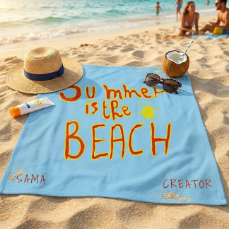 Serviette de plage personnalisée Été c'est la plag