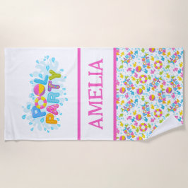 Serviette de plage personnalisée Fun Pool Party