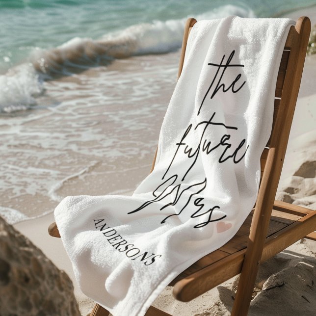 Serviette de plage personnalisée "La future Mme" | (Créateur téléchargé)