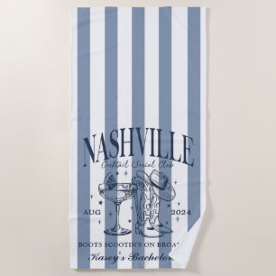 Serviette de plage personnalisée Nashville Bachelo