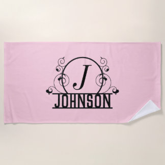 Serviette de plage personnalisée Nom personnalisé 