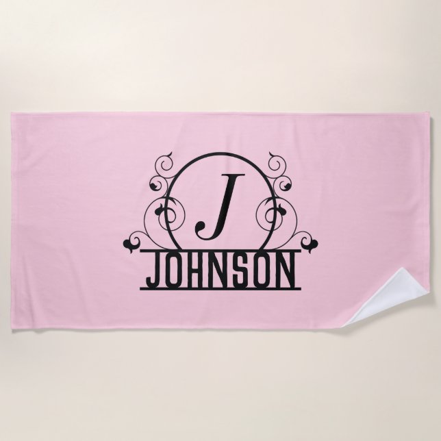 Serviette de plage personnalisée Nom personnalisé  (Devant)