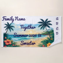 Serviette de plage personnalisée pour famille | Co