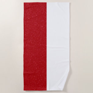 Serviette de plage personnalisée rouge tomate et b