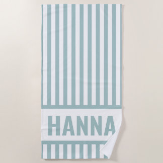 Serviette de plage personnalisée Stripe Monogramme