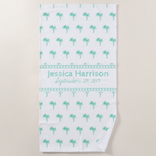 Serviette de plage personnalisée Tropical Palm Tre