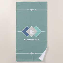 Serviette de plage personnalisée verte