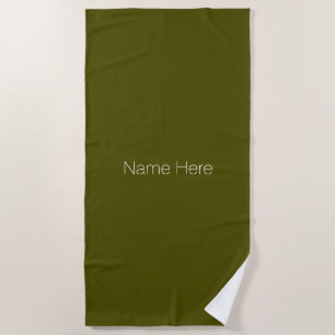 Serviette De Plage Personnaliser personnalisez le nom monogramme moss