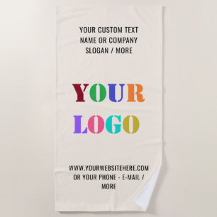 Serviette De Plage Personnalisez votre logo d'entreprise et votre ser