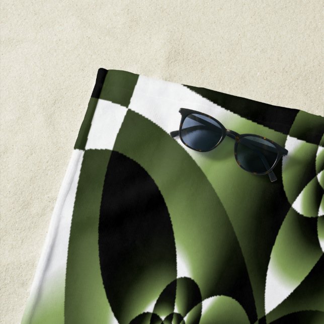 Serviette De Plage Pétales à feuilles blanches de forêt verte (En situation)