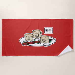 Serviette De Plage Petit déjeuner coréen le Hangeul de dim sum de