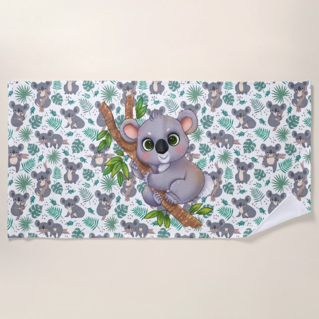 Serviette de plage Petit ours koala (Devant)