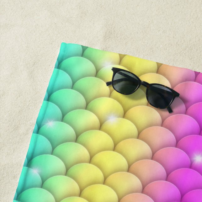 Serviette De Plage Petites filles mousseuses à arc-en-ciel (En situation)