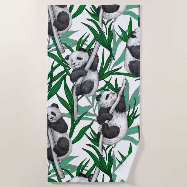 Serviette De Plage Petits panda sur (Devant)