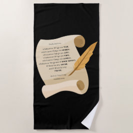 Serviette De Plage Philippiens 4:8 KJV Bible Citation Soll