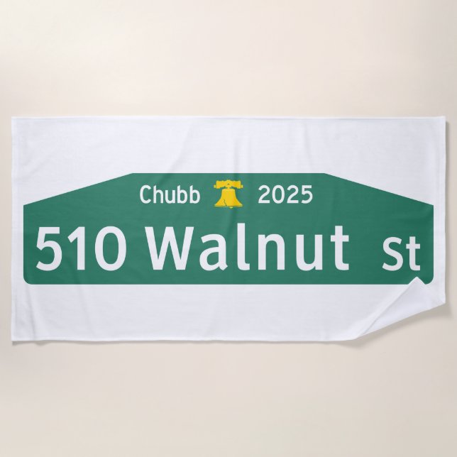 Serviette De Plage Philly Street Sign Beach Towel: For YOUR Address!  (Devant)