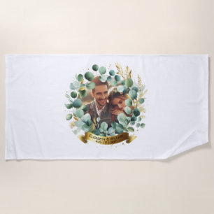Serviette De Plage PHOTO Cadeau Mariage Nouveaux mariés Anniversaire 