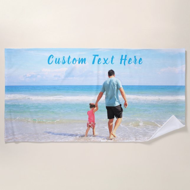 Serviette de plage photo personnalisée avec vos ph (Devant)