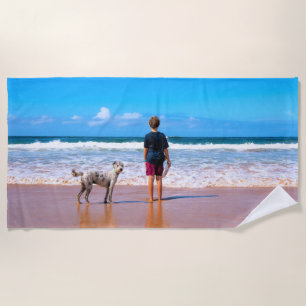 Serviette de plage photo personnalisée avec vos ph