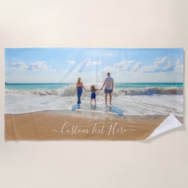 Serviette de plage photo personnalisée avec vos ph (Devant)